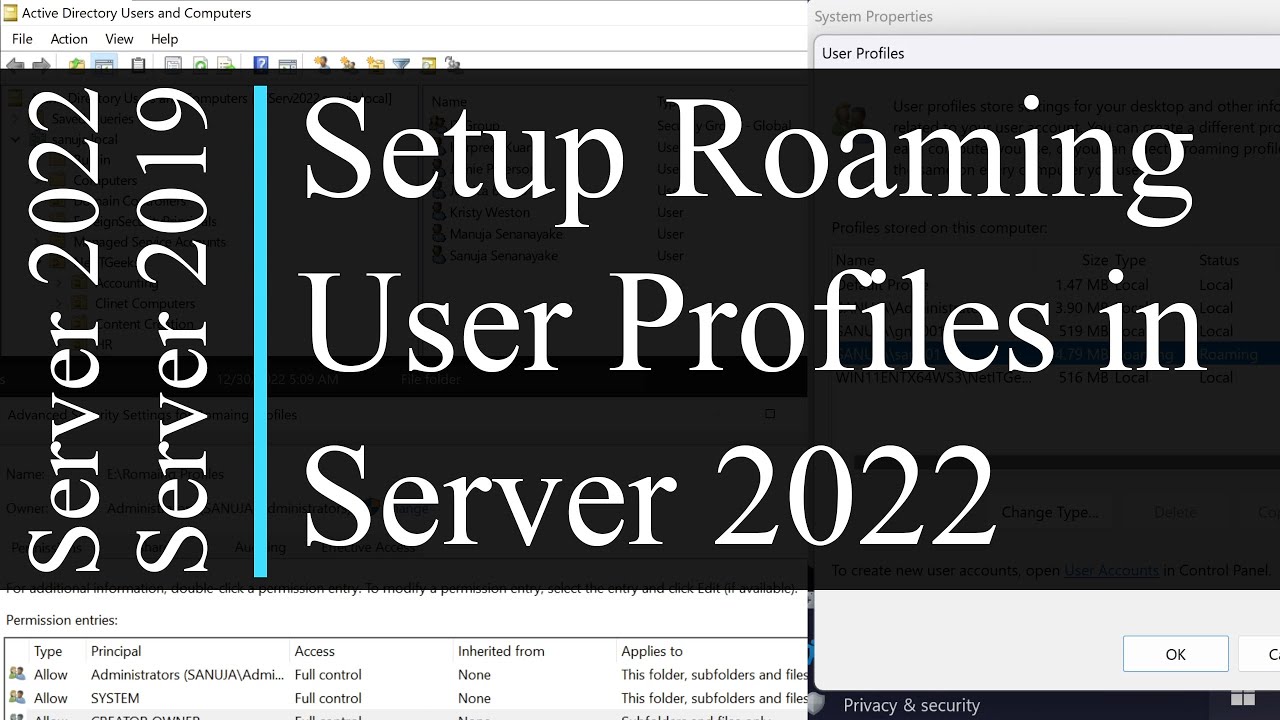 Как настроить перемещаемые профили пользователей в Active Directory (AD) — Windows Server 2022