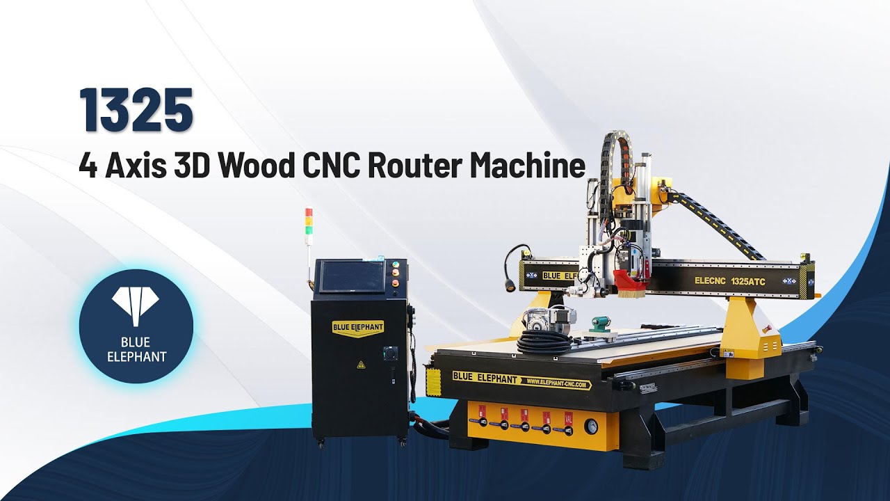 Top Ranked 4 Axis CNC Router 1325 3D Wood CNC Machine with Horizontal Spindle Sale in Kenya KEN