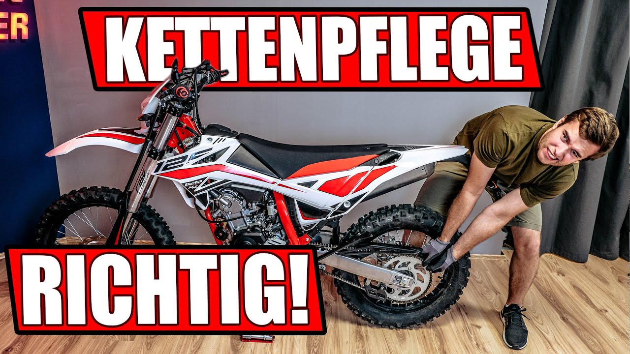 MOTORRAD RICHTIG PFLEGEN! Motorrad Kette reinigen, spannen und fetten!