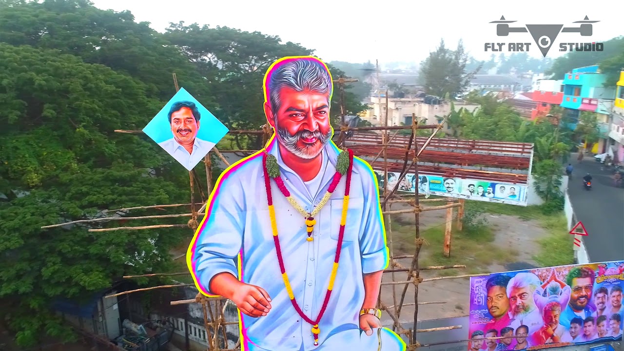 Viswasam Thala Ajith Kumar Cut Out By Fly Art Studio