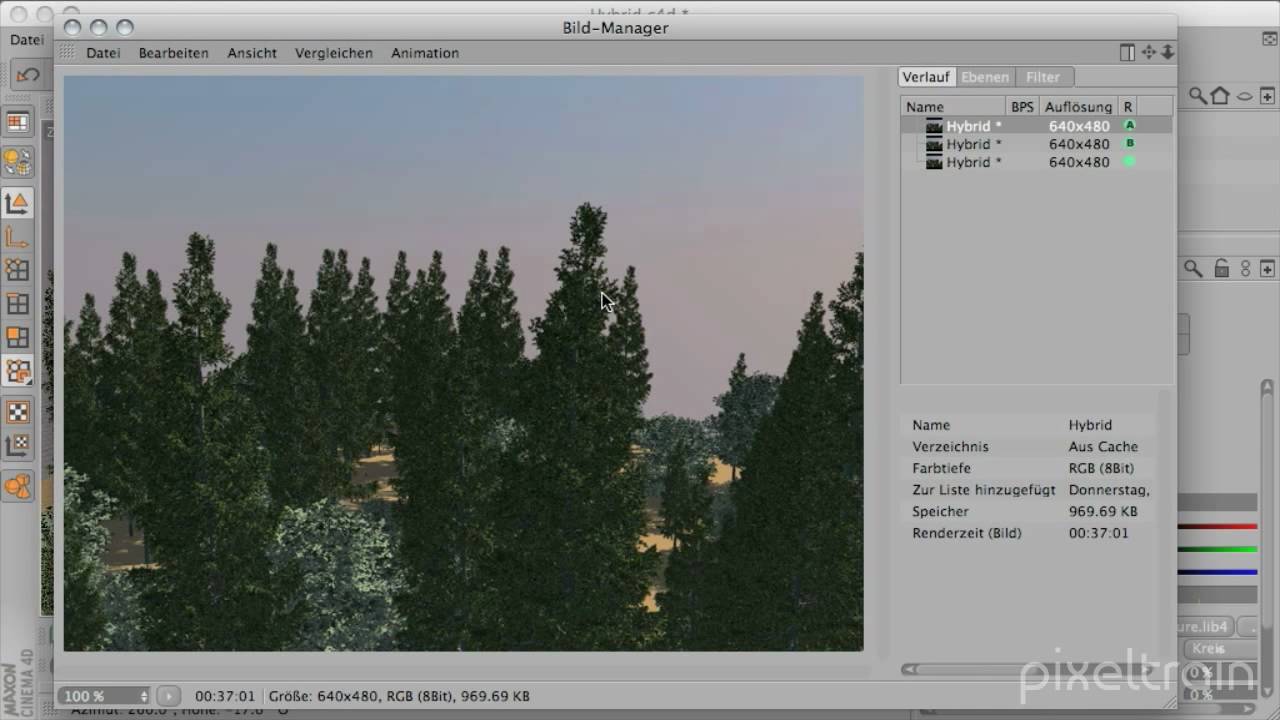 pixeltrain.de - Cinema 4D 11.5 - Kleine Fragmente rendern