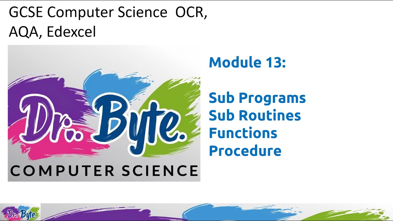 GCSE Computer Science Programming | Functions, Subroutines & Procedures (OCR J277 / AQA 8525)