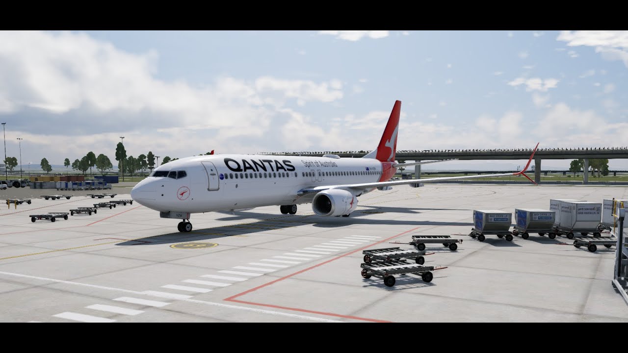 Qantas Boeing 737-800Max X-plane12 Brisbane-Wellington