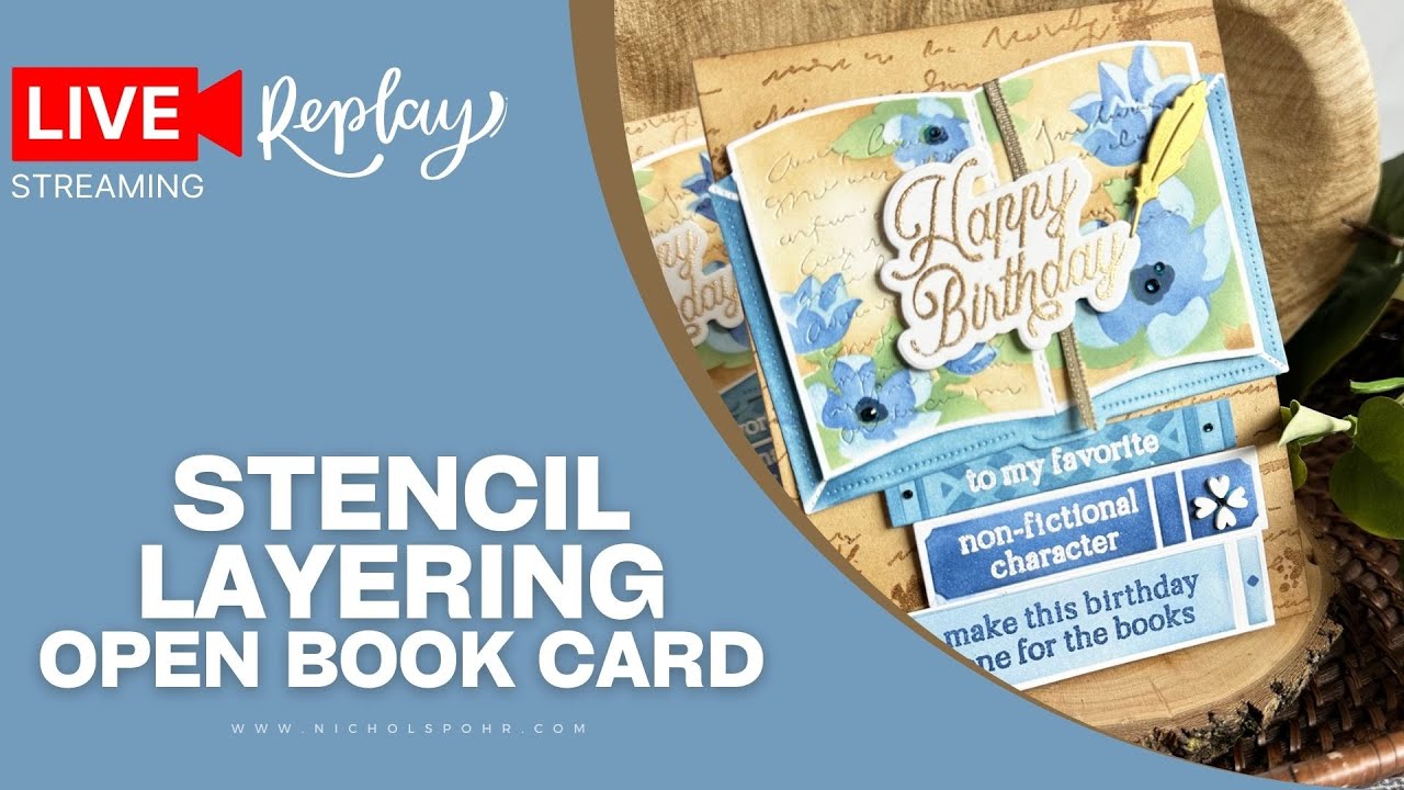 Handmade MASTERPIECE Featuring Stencil Layering on an Open Book Card (Friday Live)