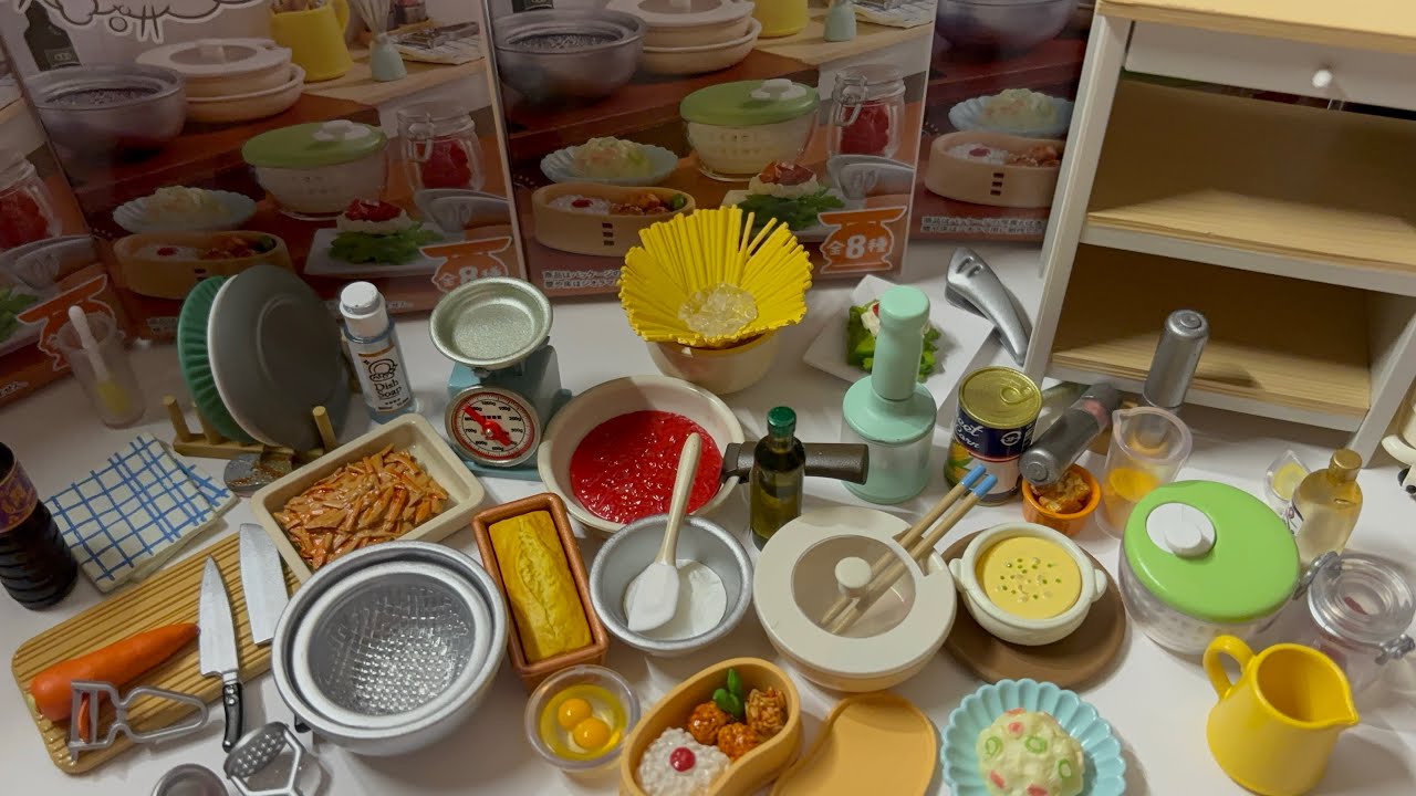 Miniature kitchen tools Re-Ment unboxing ASMR