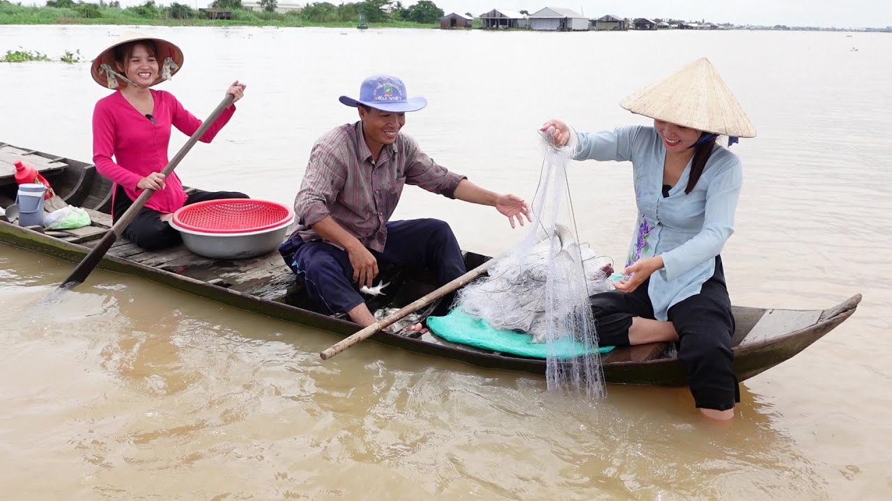 Thả Lưới Cồn Mỹ Hòa Hưng Trúng Mánh Cá Đem Về Bán Cho Bà Con | Hương Quê #507