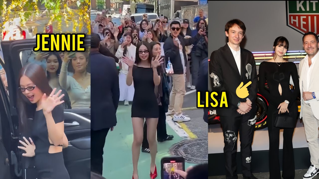 BLACKPINK's Jennie At gentle monster store in nyc. LISA with Frédéric at the Kith Heuer launch