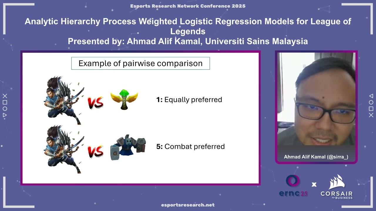 Analytic Hierarchy Process Weighted Logistic Regression Model for League of Legends – Kamal (ERNC25)
