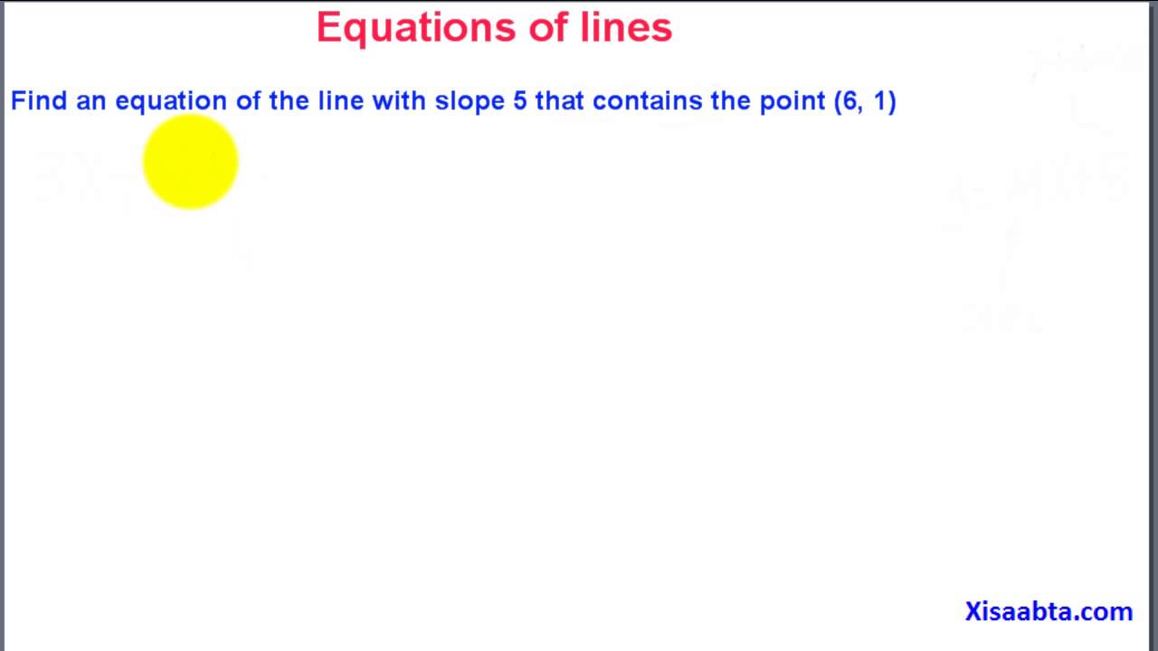 equation of lines in somali part 1 qaybtii 1 - Somali Algebra 1