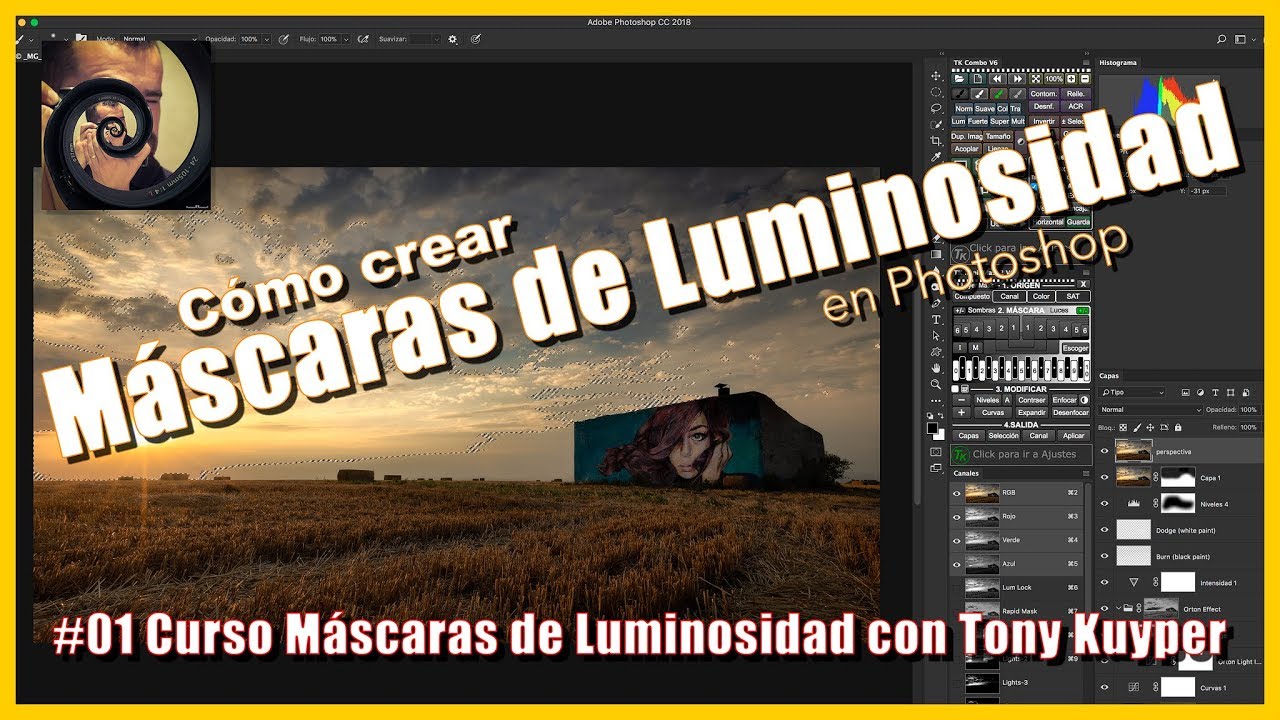 #01 Cómo crear MÁSCARAS DE LUMINOSIDAD en Photoshop 😆 - Curso TONY KUYPER😱