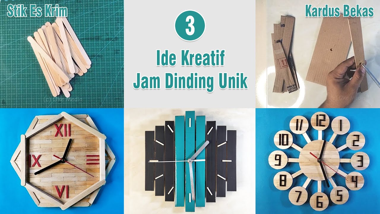 3 IDE KREATIF MEMBUAT KERAJINAN JAM DINDING DARI STIK ES KRIM DAN KARDUS