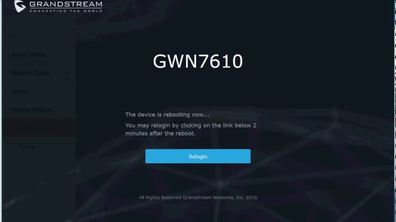 Grandstream GWN7610 TFTP firmware upgrade or  