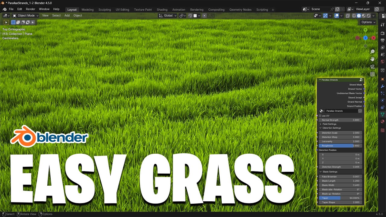 Create realistic grass in Blender 2025 ( No Particle System)