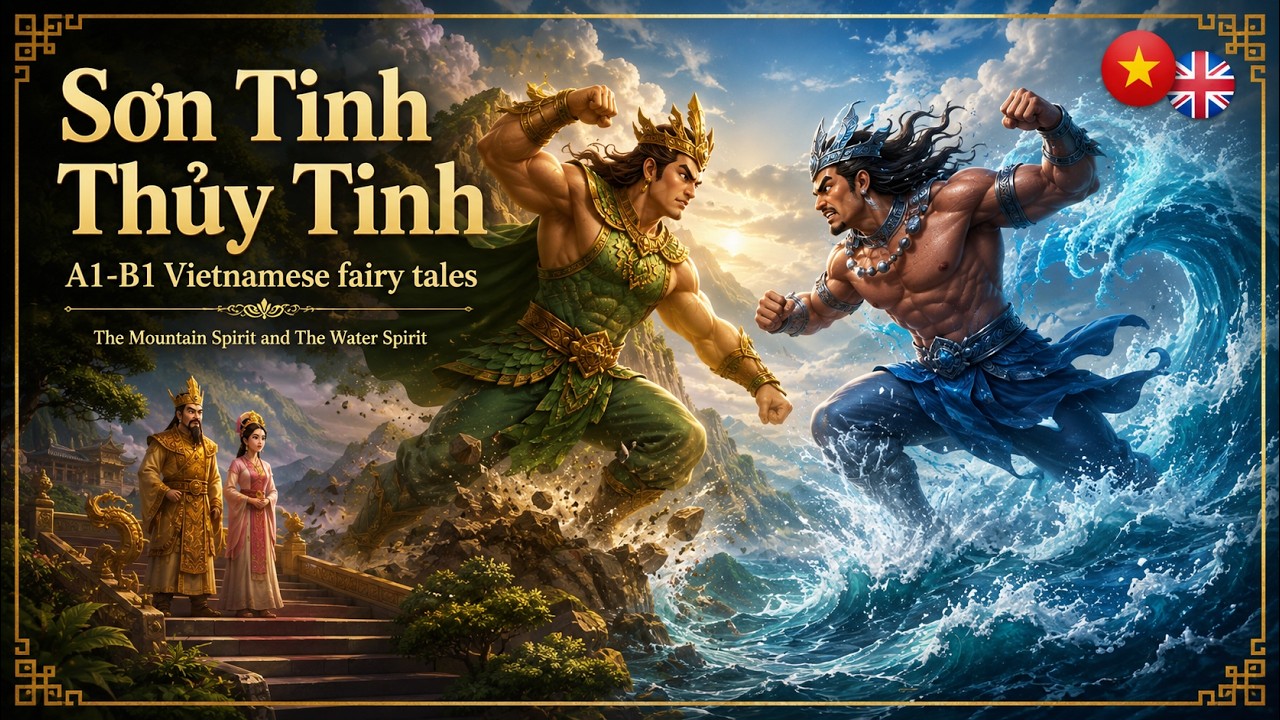Listen to Vietnamese Legend | Sơn Tinh Thủy Tinh | English Translation (A1&ndash;B1 level)
