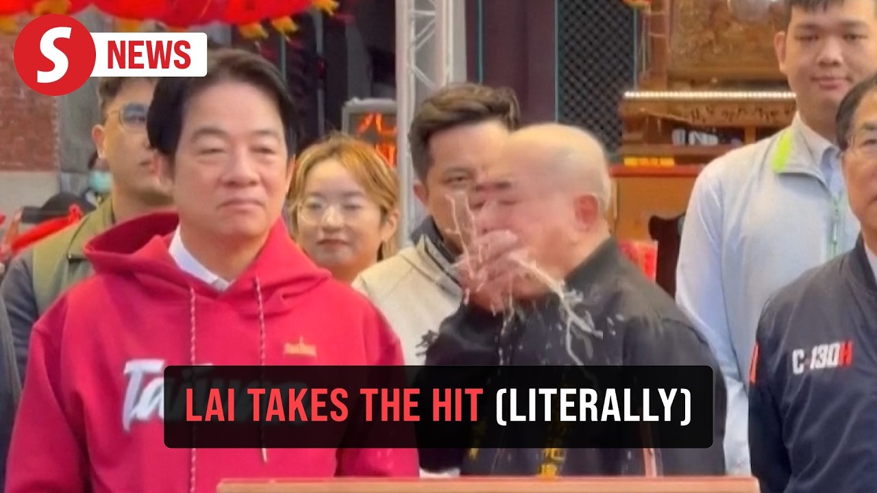 Temple official vomits on Taiwan president at Lunar New Year event