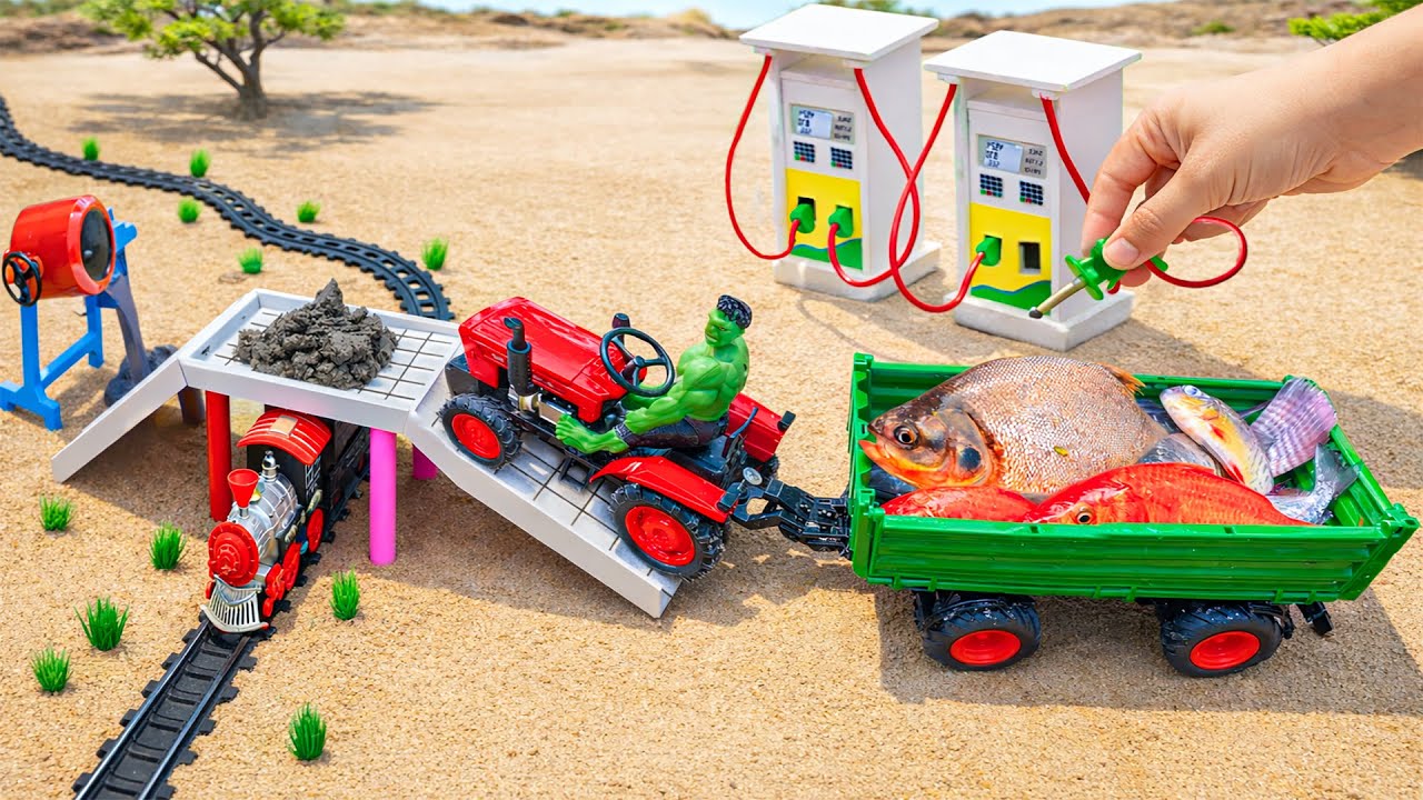 DIY Mini Tractor Video Mini Water Pump | Catch Pomfret Fish Using a Mini Water Pump Science Project
