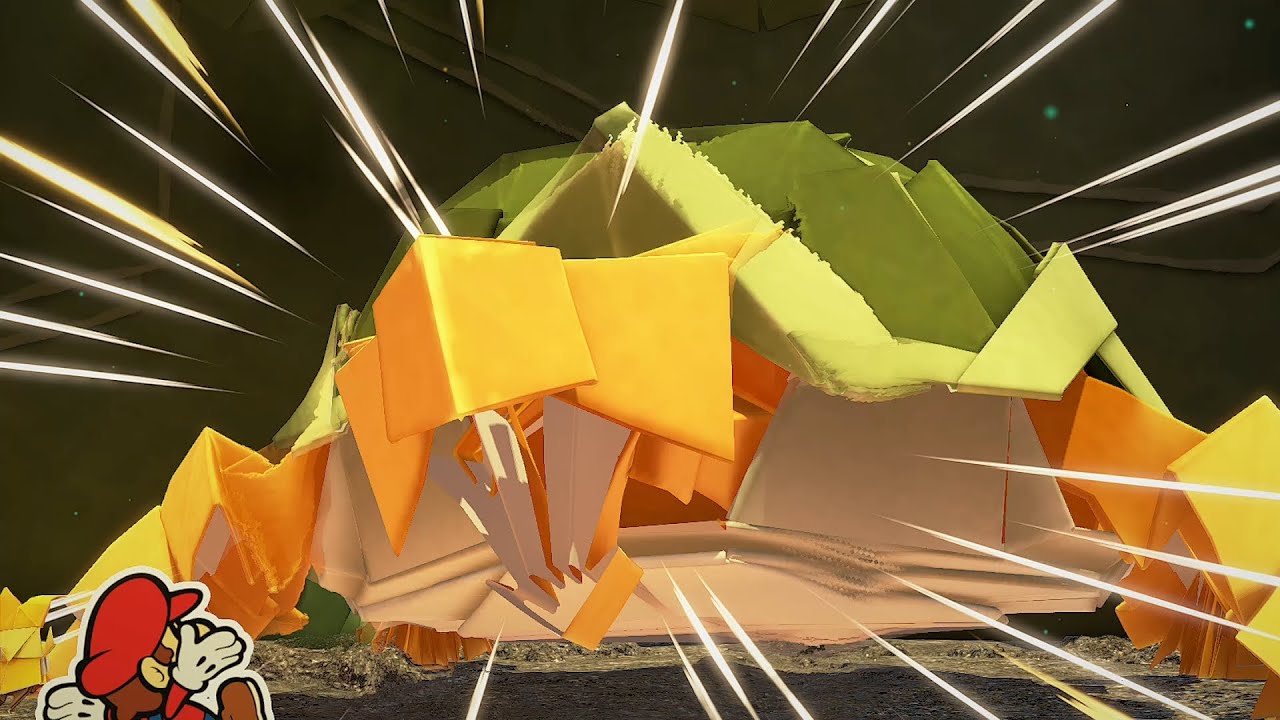Paper Mario Origami King - Earth Vellumental Boss Fight #1