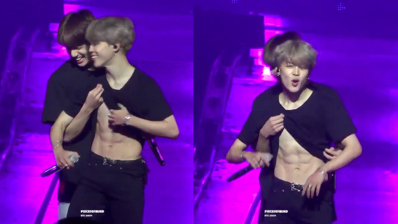 181003 Jungkook showing Jimin&rsquo;s abs AGAIN @ Love Yourself Tour in Chicago
