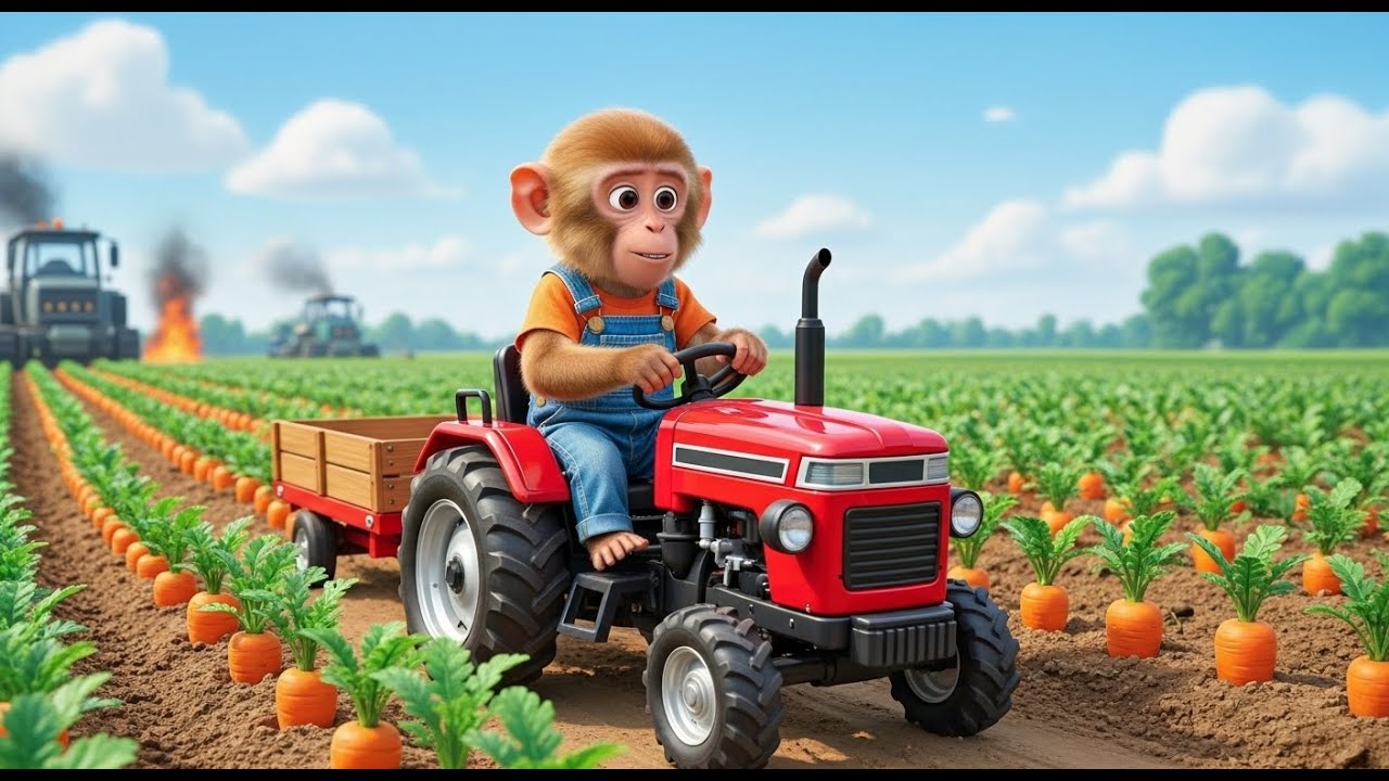 🐵🥕 Monkey Boki Plants Carrots – Saves Rabbit from Danger! 🐰💥