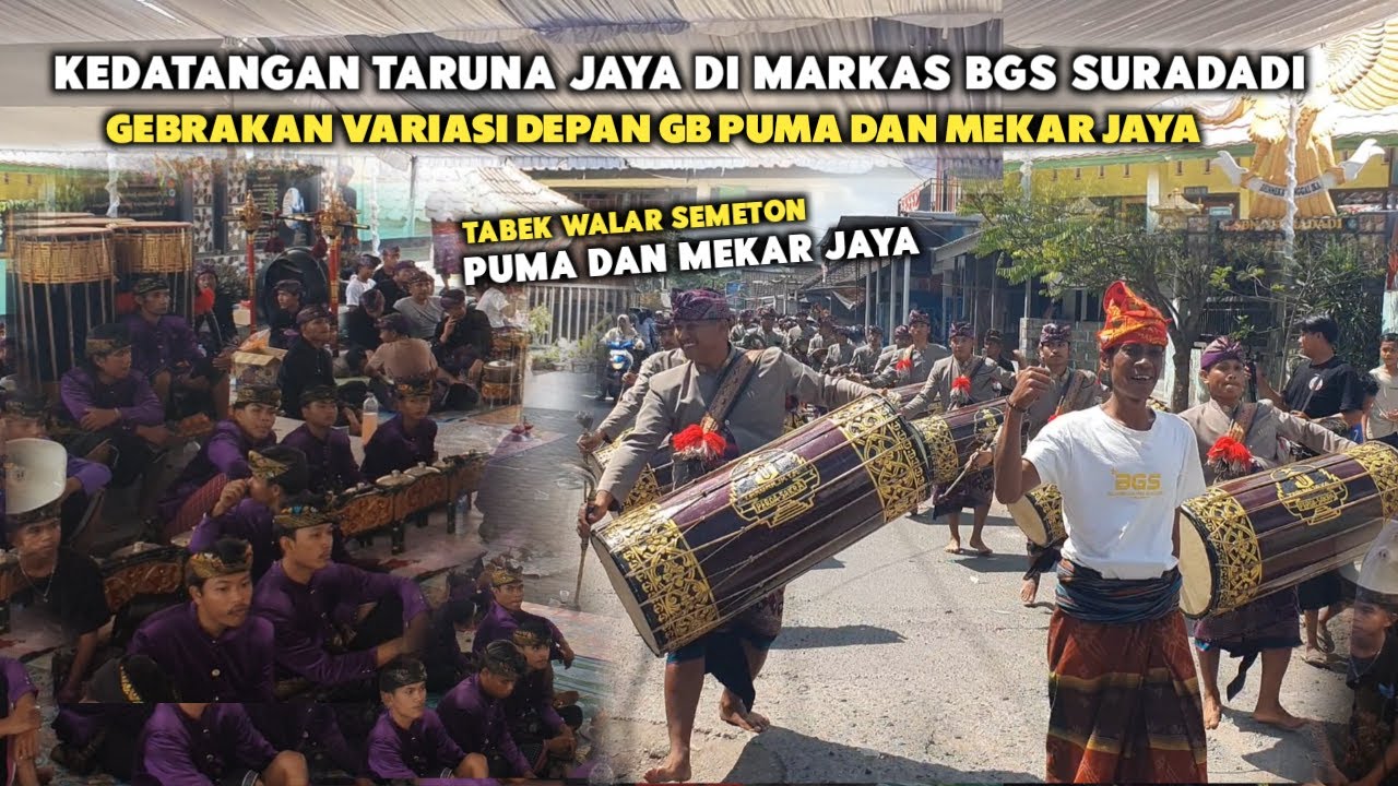 KEDATANGAN GENDANG BELEQ TARUNA JAYA DI MARKAS BGS SURADADI VARIASI DEPAN GB PUMA & MEKAR JAYA LOBAR