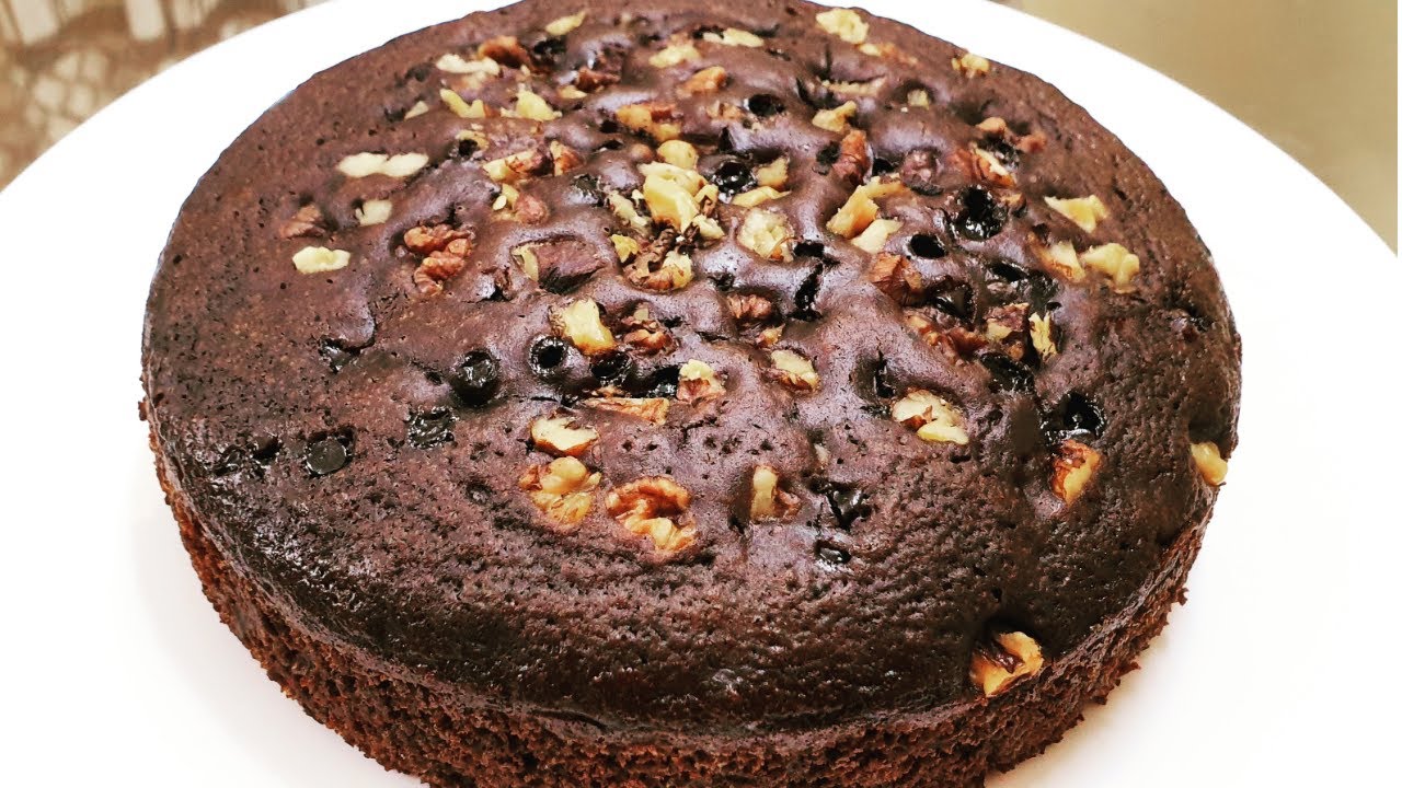 Chocolate Walnut Cake ( eggless and without oven)