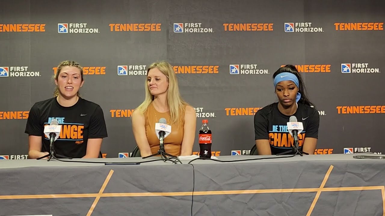 Lady Vols Coach Kellie Harper, Karoline Striplin, Rickea Jackson post-game vs. South Carolina