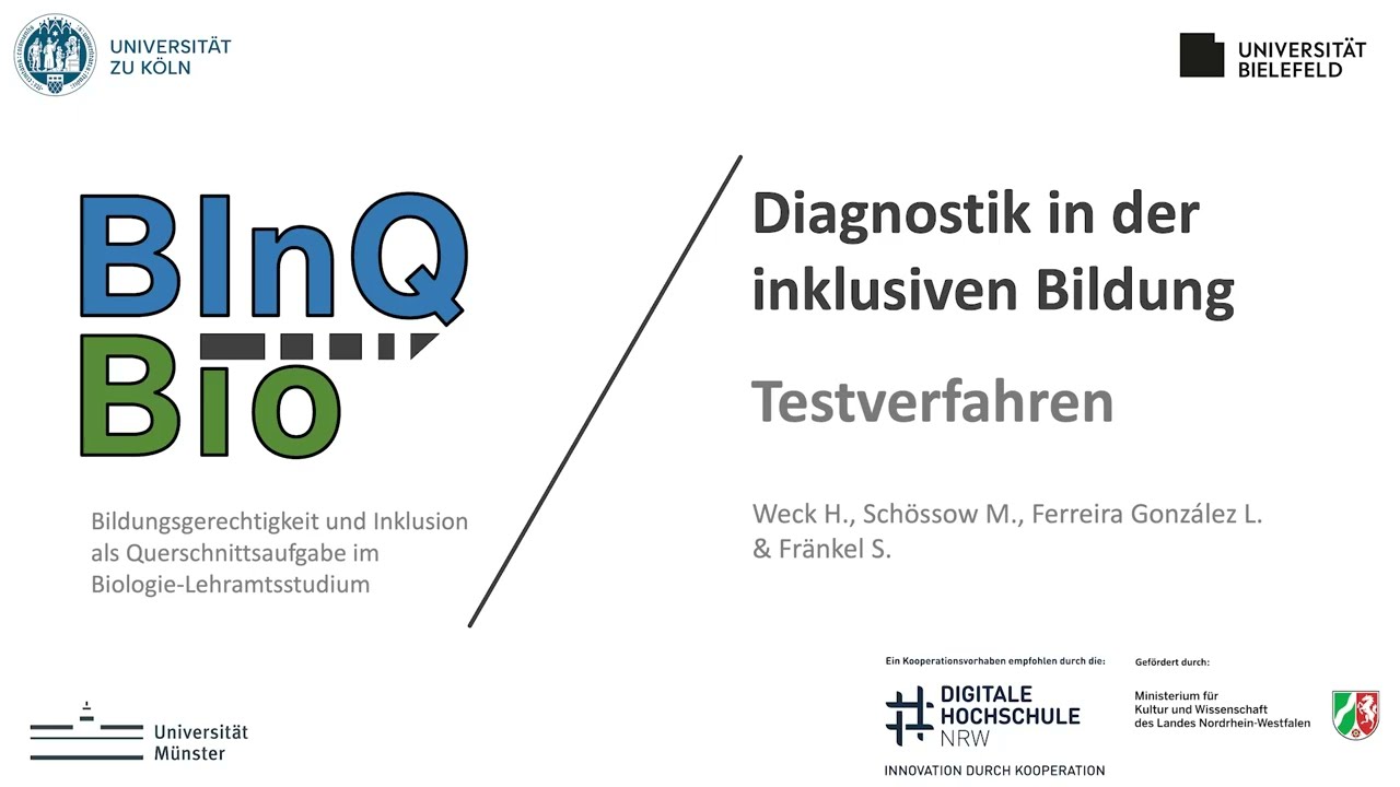 Diagnostik in der inklusiven Bildung 07 Testverfahren