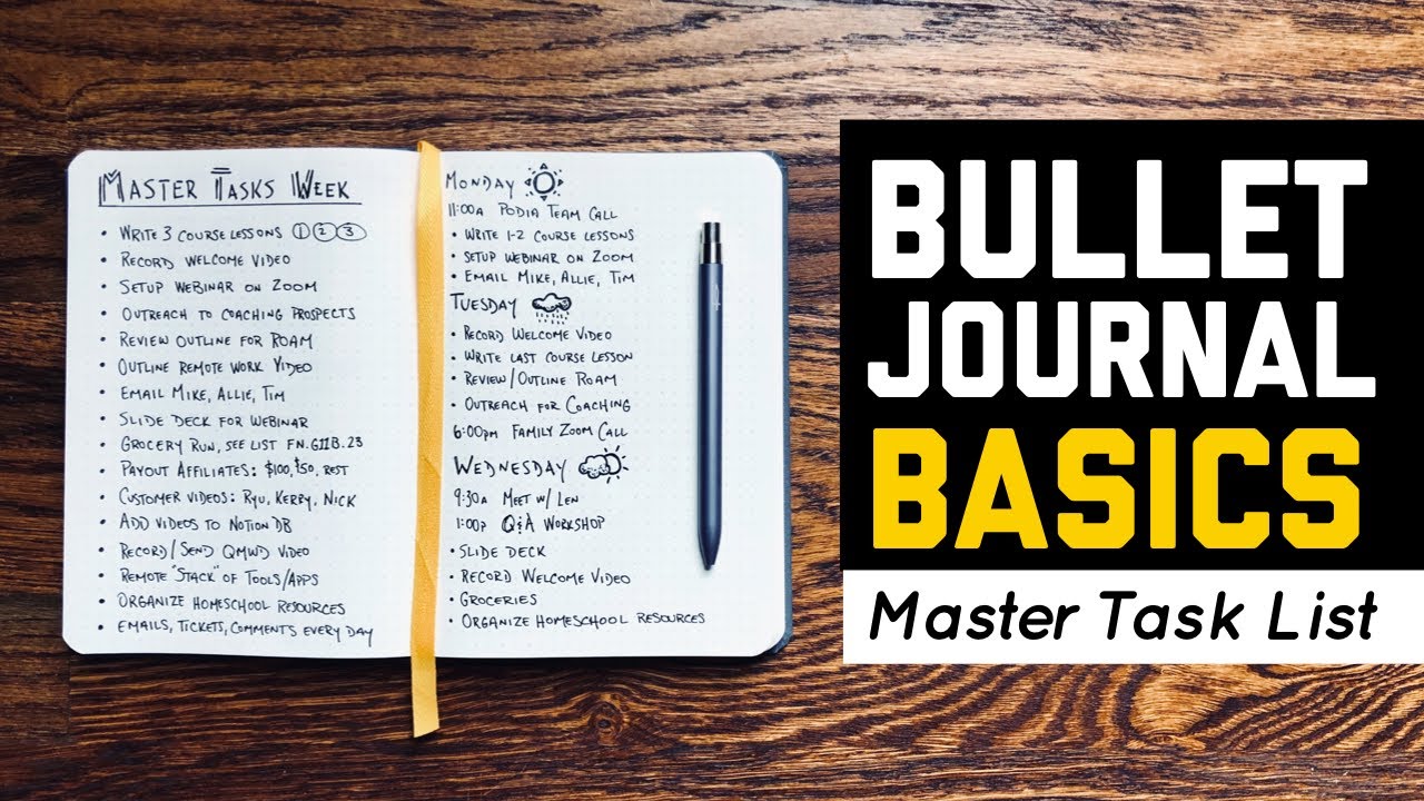 Как организовать Bullet Journal с помощью основного списка задач