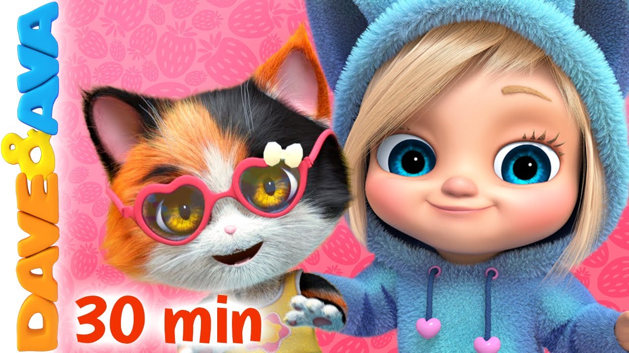 😎 Three Little Kittens | Nursery Rhymes | In a Cabin in the Woods | Baby Songs by Dave and Ava 😎