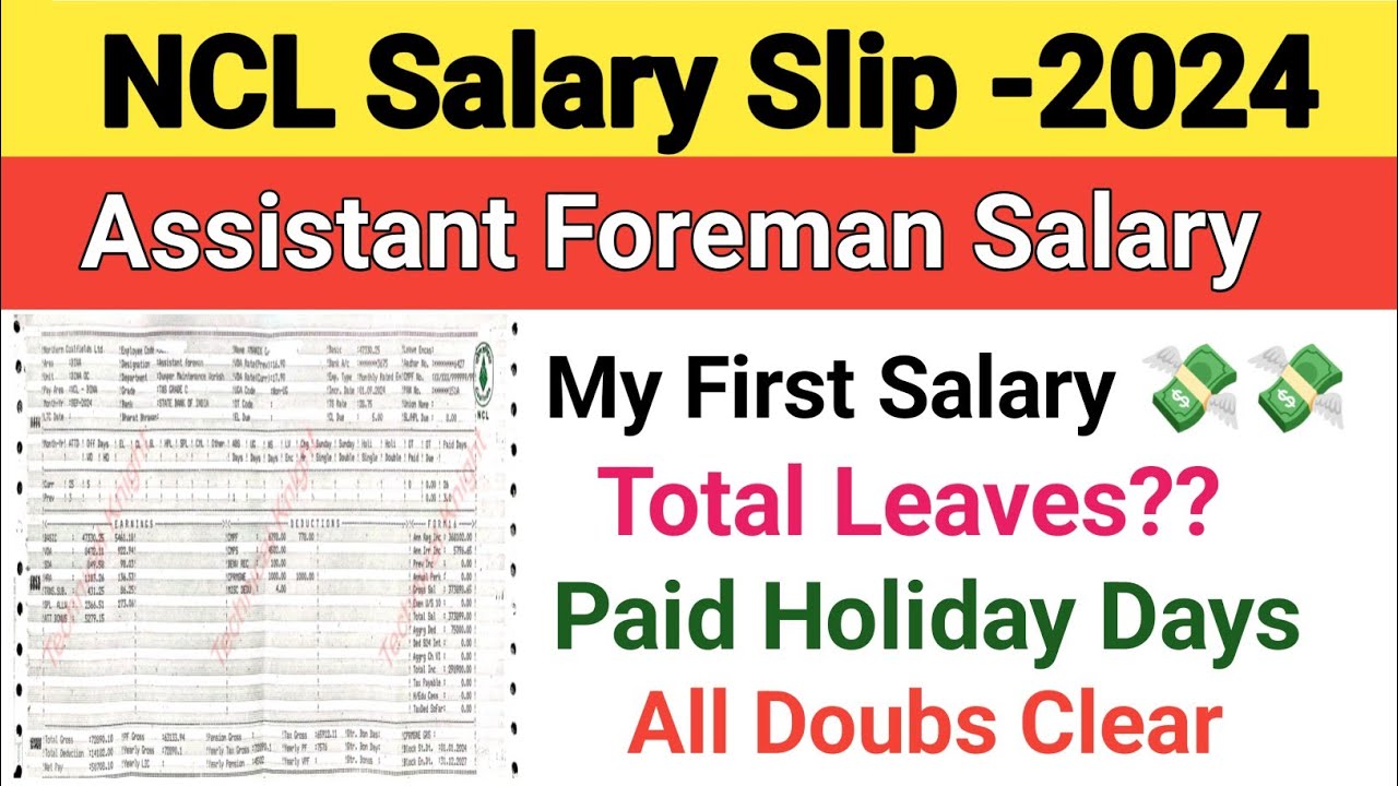 My First Salary 💸💸 In NCL||NCL Assistant Foreman Salary Slip 2024||Training Period Salary ??💸💸