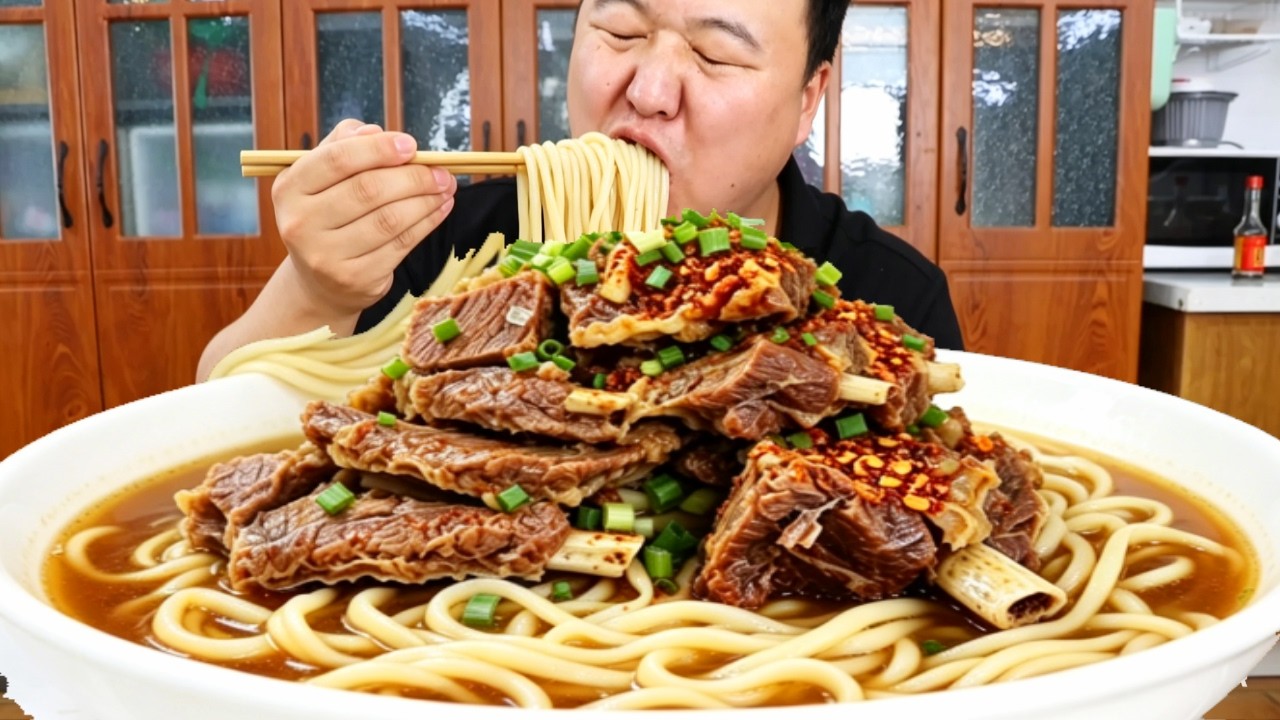 🔥【清炖牛肉面】大口炫清炖牛肉面，肉块足量管够，一口下去太过瘾#羊肉 #面条 #家常菜 #牛肉 #牛肉面【cram阿强】