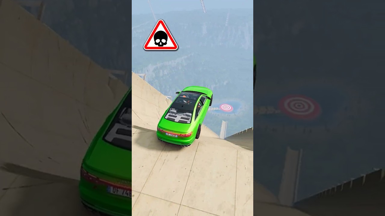AUDI A8 kontra test zderzeniowy Mega Ramp 🔥 Kr&oacute;tkie fragmenty rozgrywki symulatora samochod&oacute;w sportowych #samochody #grasamochodowa #audia8