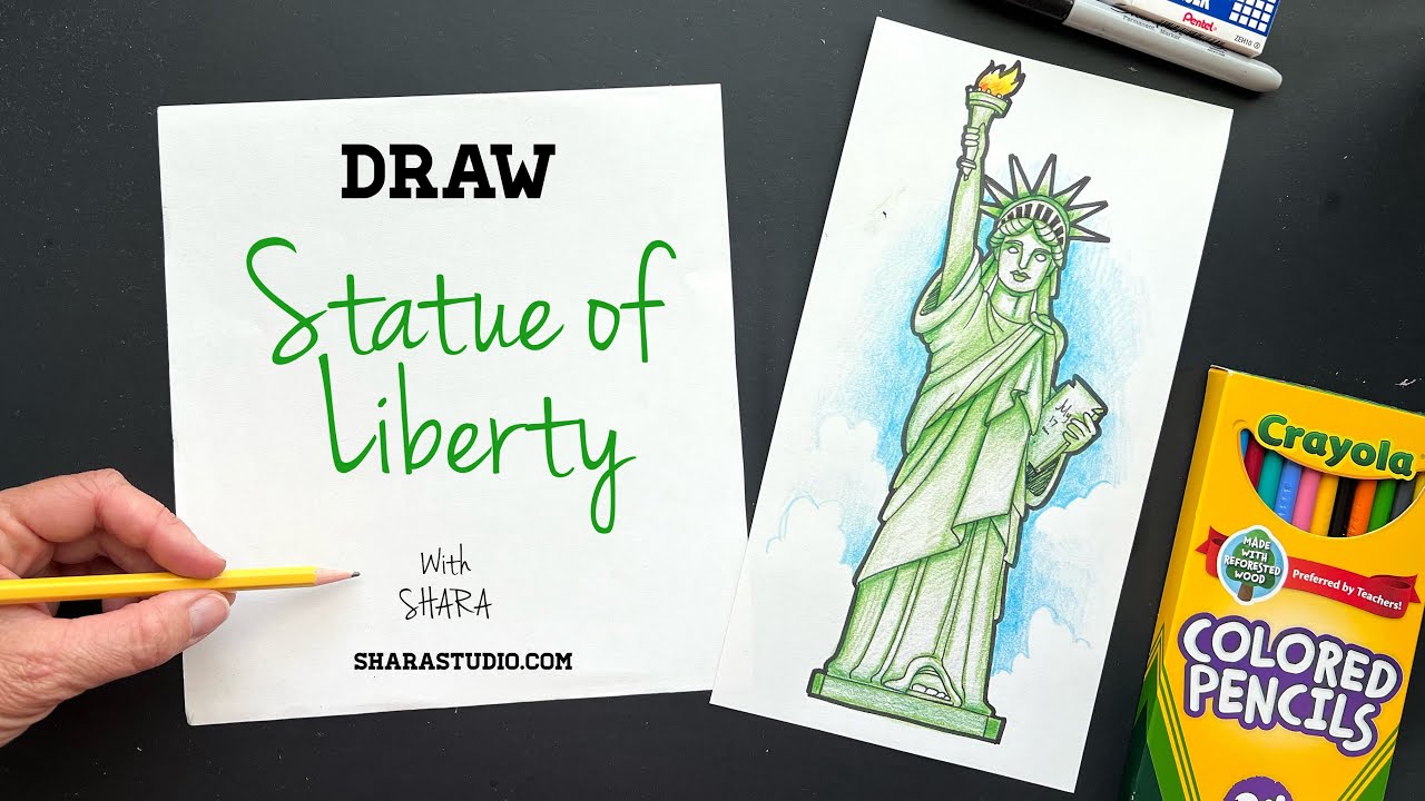 How to draw the Statue of Liberty