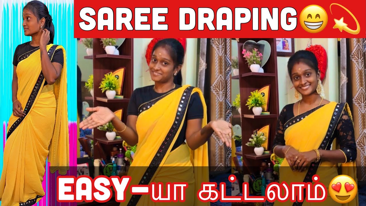 Pavi’s Saree Draping😍💫 2mints Easy draping 😳| Saree Draping | how to do | Shanpavi | Saree