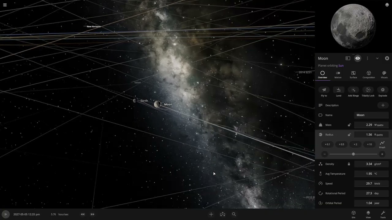 Universe Sandbox doubling the moons size untill it becomes a problem