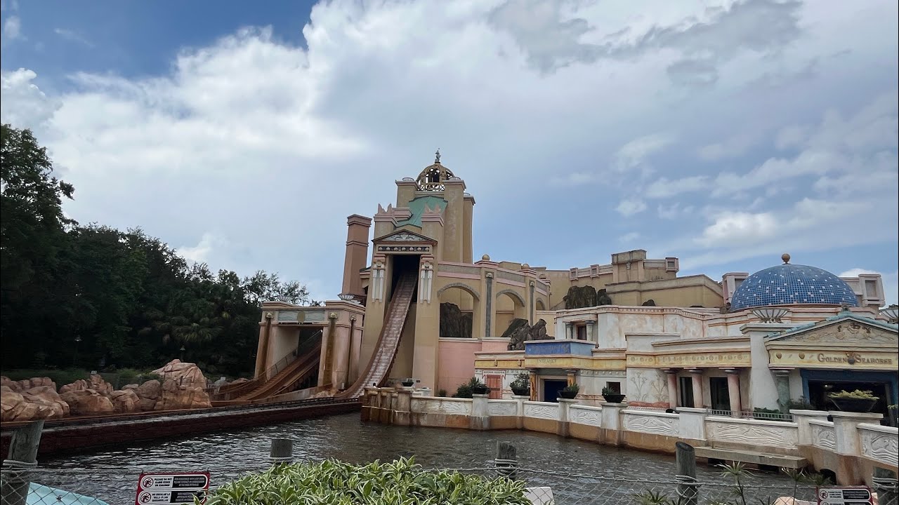Journey To Atlantis SeaWorld Orlando Flume Full Front Row On-Ride POV