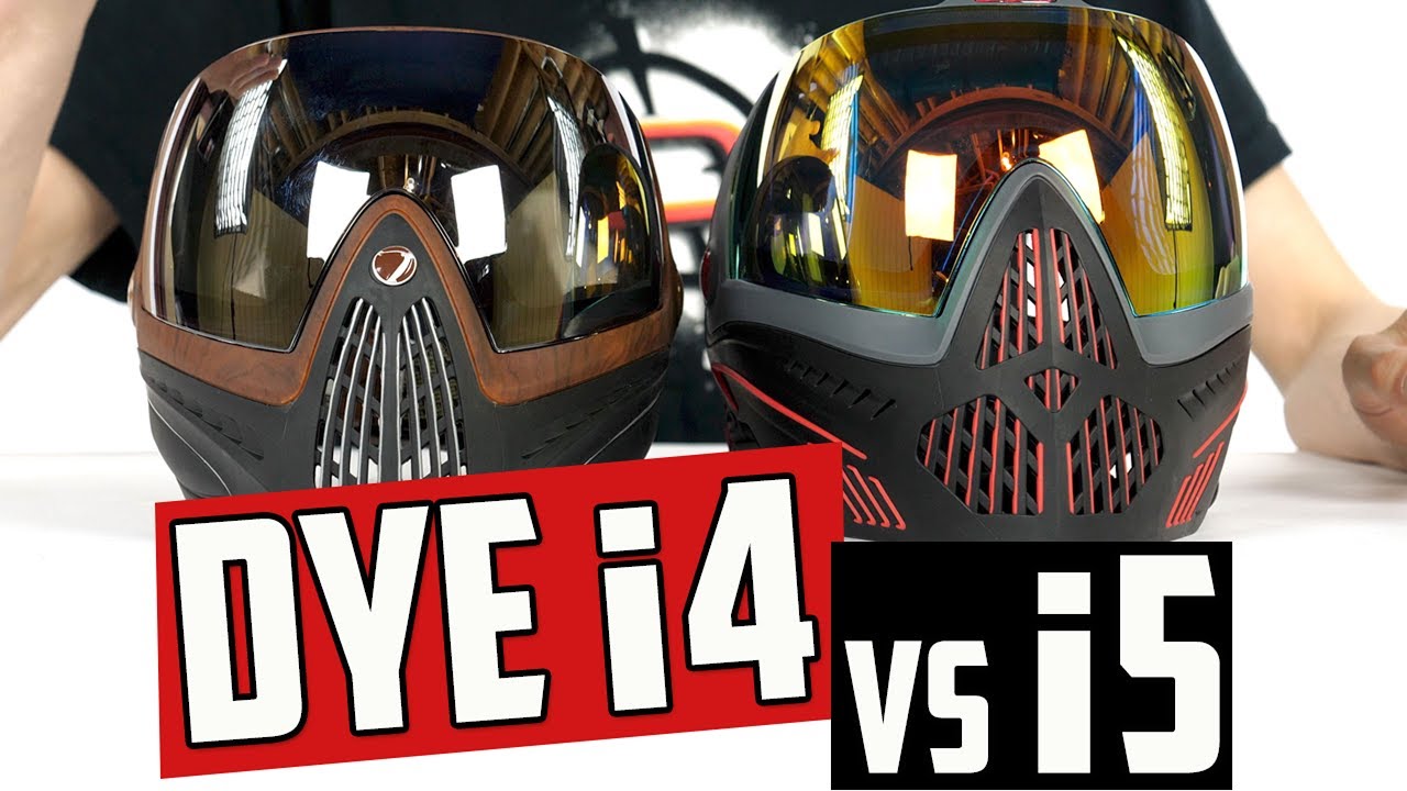 Сравнение пейнтбольных масок Dye i4 и i5 — 4K