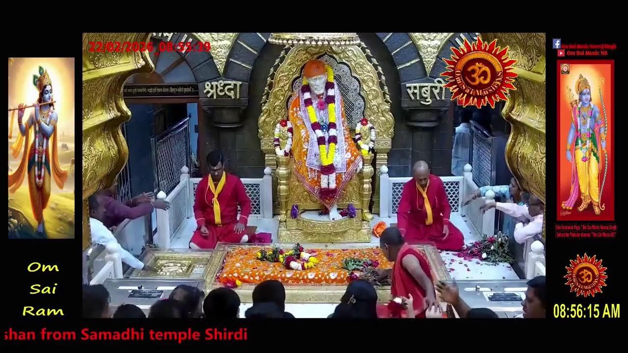Sai Baba Darshan Live Today || 22 FEB 2026 || SUNDAY || MORNING 2