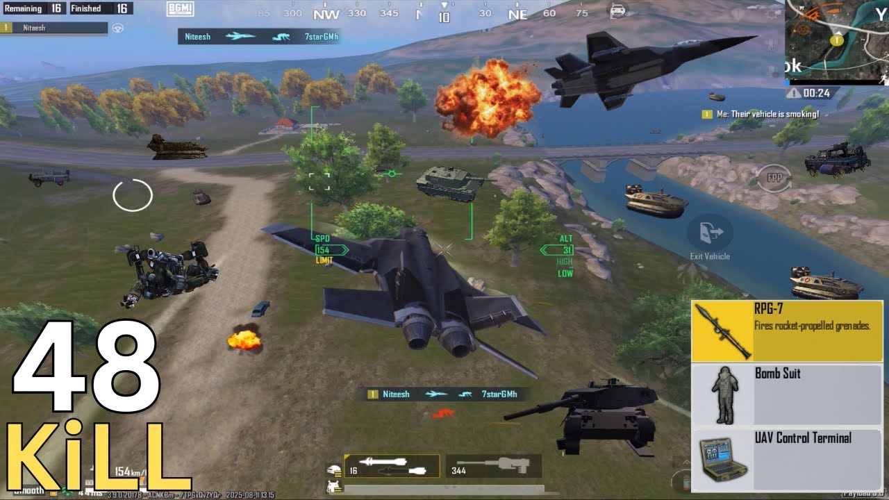 24 kills in single match by JET use and destroy Tank, Helicopter, Robot 💥 || BGMI PAYLOAD 3.0 ||