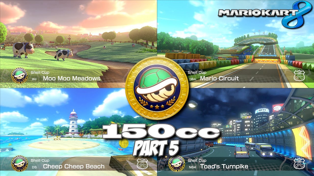 Mario Kart 8 Gameplay Walkthrough Part 5 - Shell Cup 150cc - Wii U