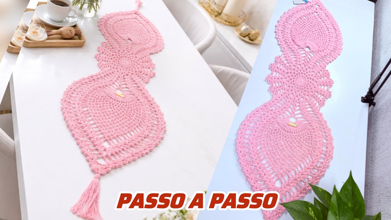 TRILHO DE MESA ABACAXI EM CROCHÊ/ fácil,rápido e econômico #crochet #passoapasso