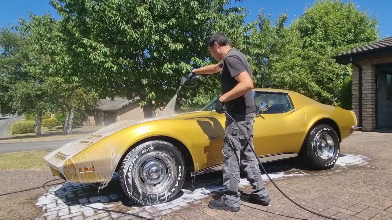 ASMR safe wash detail on a C3 corvette stingray