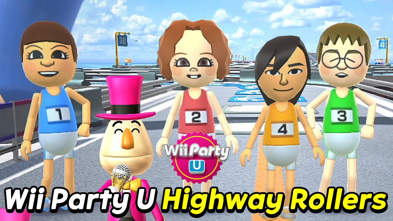 Wii Party U | Highway Rollers | Pian-Pian Vs Giulia Vs Skip Vs Akira | Expert com | AlexGamingTV