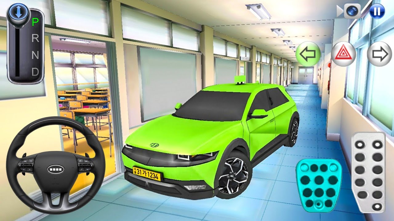 New Green EV Hyundai Ioniq 5 in School Building - 3D Driving Class - Gameplay Android ios - 2026
