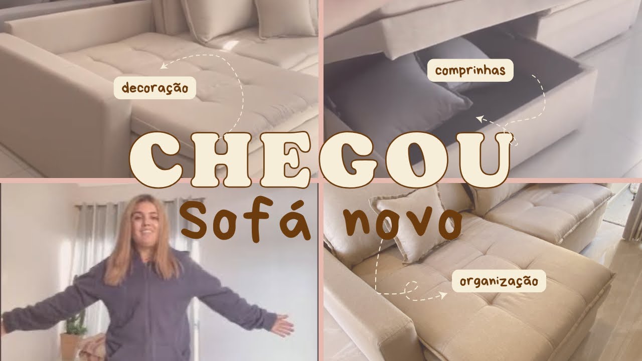 Chegou o sofá novo! Sofá cama baú !