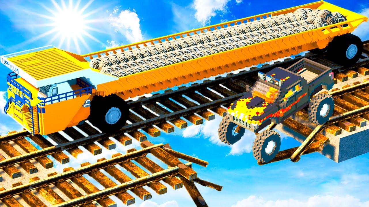 TESTING LONG CARS vs BROKEN RAILS in Teardown #3