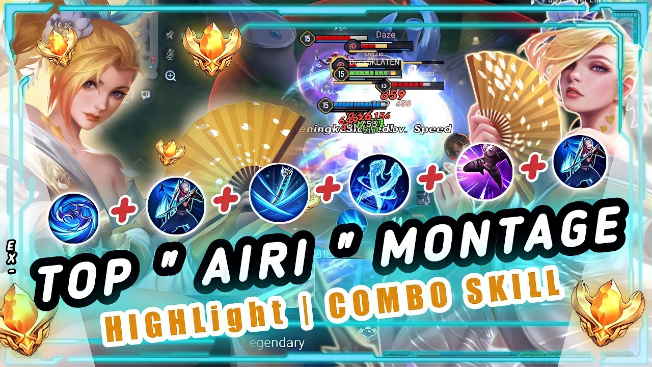TOP AIRI Montage Combo | Highlight Airi | Tutorial Airi AoV - ARENA OF VALOR - Top 1 Airi