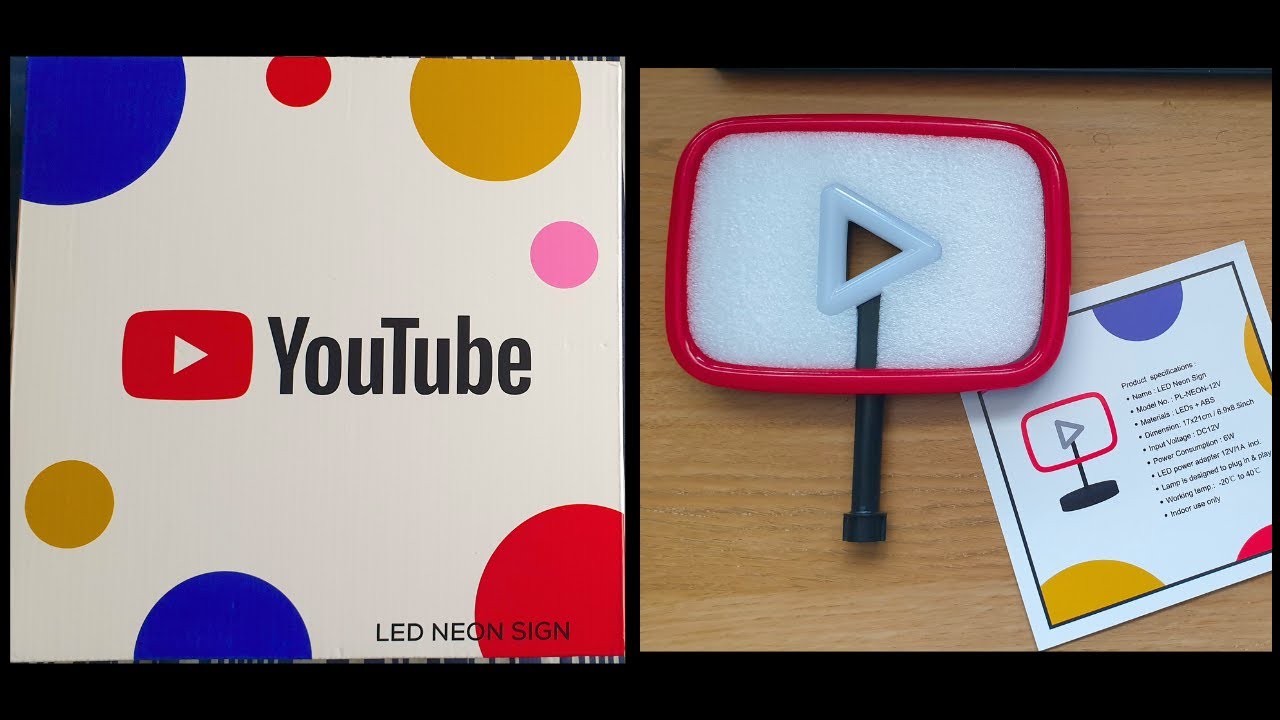 Unboxing: Limited Edition YouTube LED Neon Sign Light (Only 1,000 Available) #YouTubeHighFive 🇬🇧