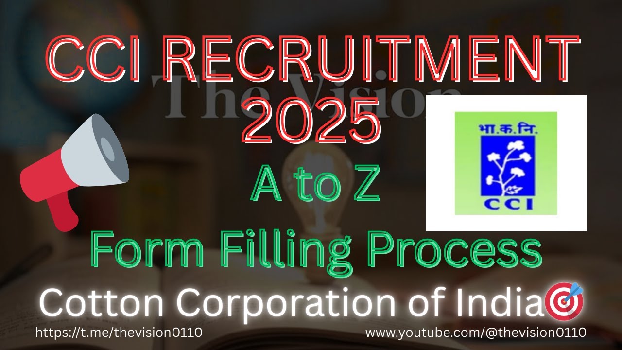 CCI Recruitment 2025 Form Fill Up Step-by-Step | How to Apply Online for CCI #cci #agriculture