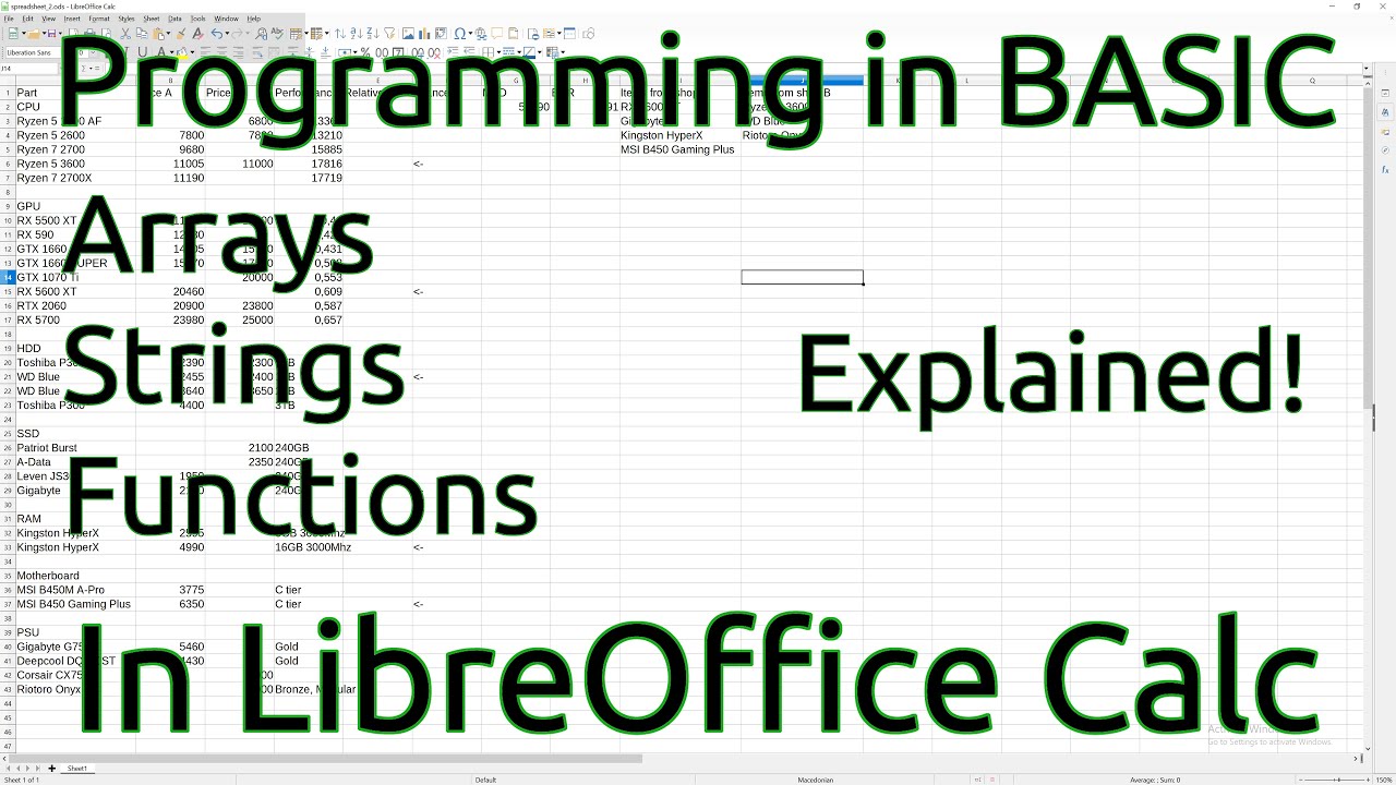 Macro Programming in LibreOffice Calc with BASIC - Arrays, Strings and Functions